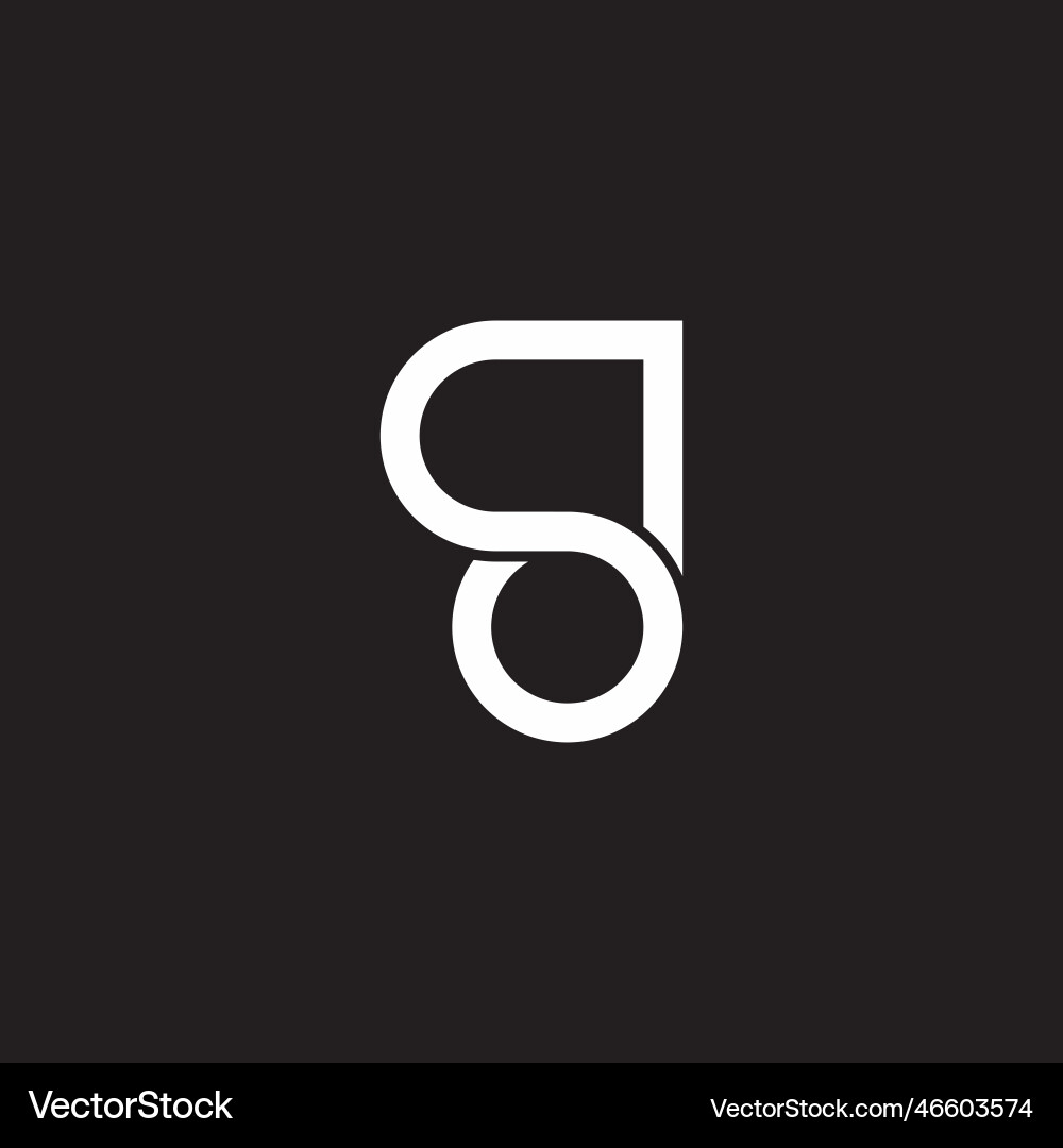 Letter sd loop geometric line simple logo Vector Image