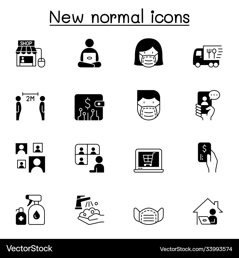 New normal lifestyle icon set graphic design Vector Image