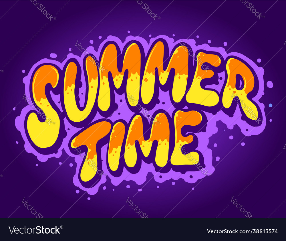 Summer time typeface hand drawn Royalty Free Vector Image