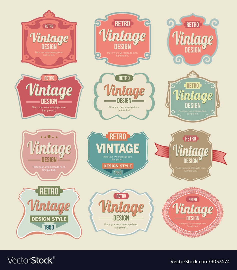 Vintage retro labels Royalty Free Vector Image