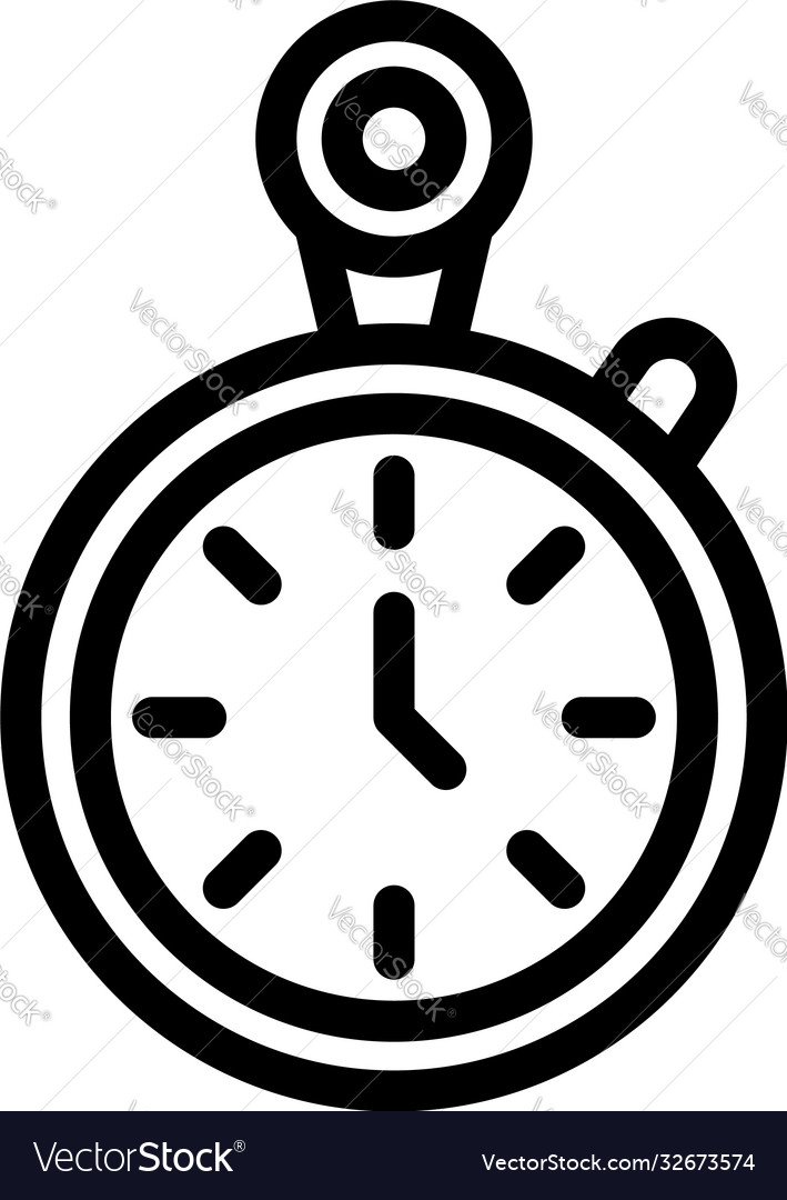 Workout senior stopwatch icon outline style Vector Image