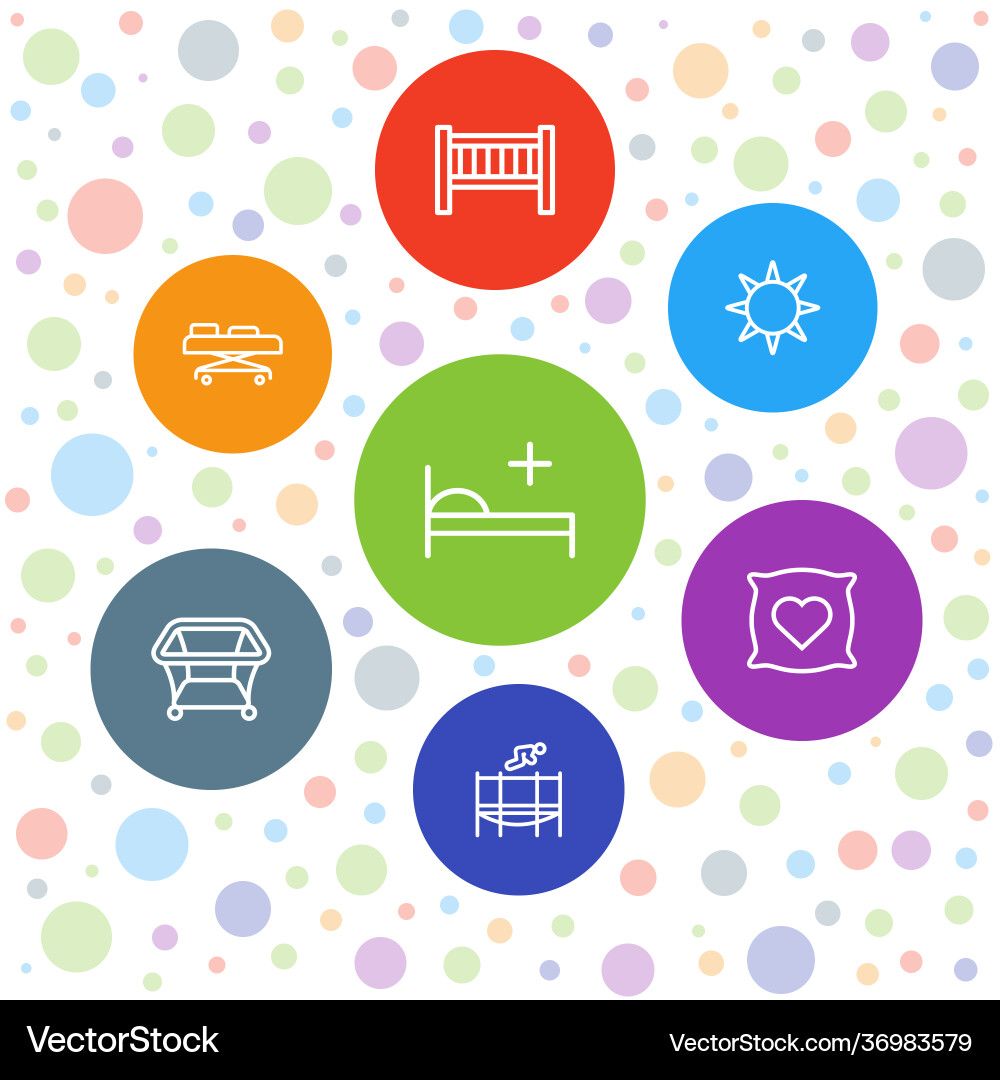 Bed icons Royalty Free Vector Image - VectorStock
