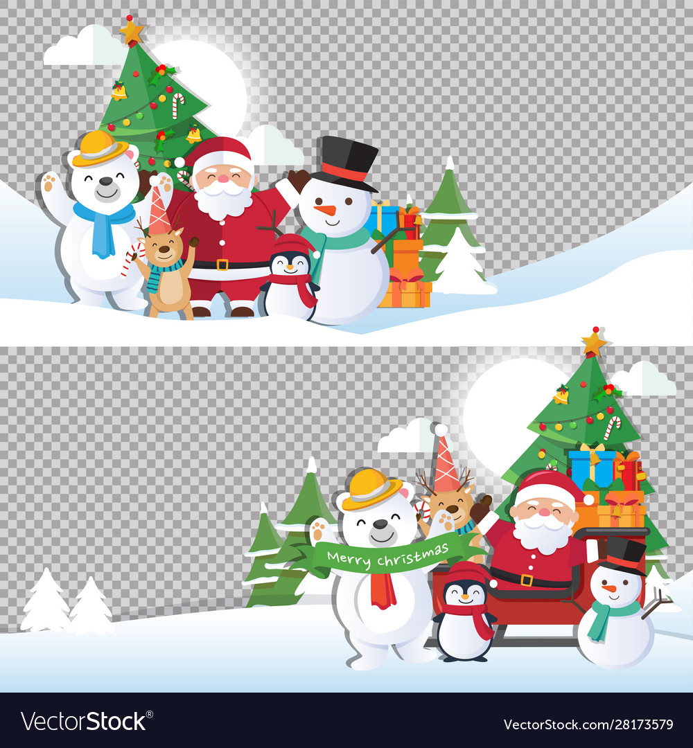 Christmas background with santa claus and merry