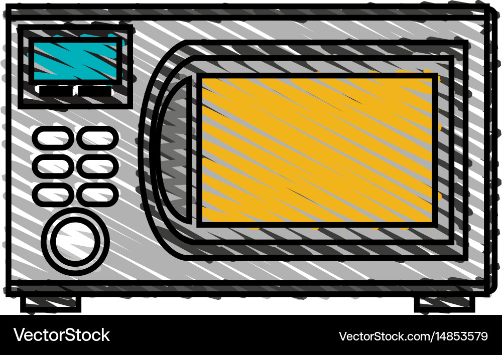 Color crayon stripe cartoon microwave oven element