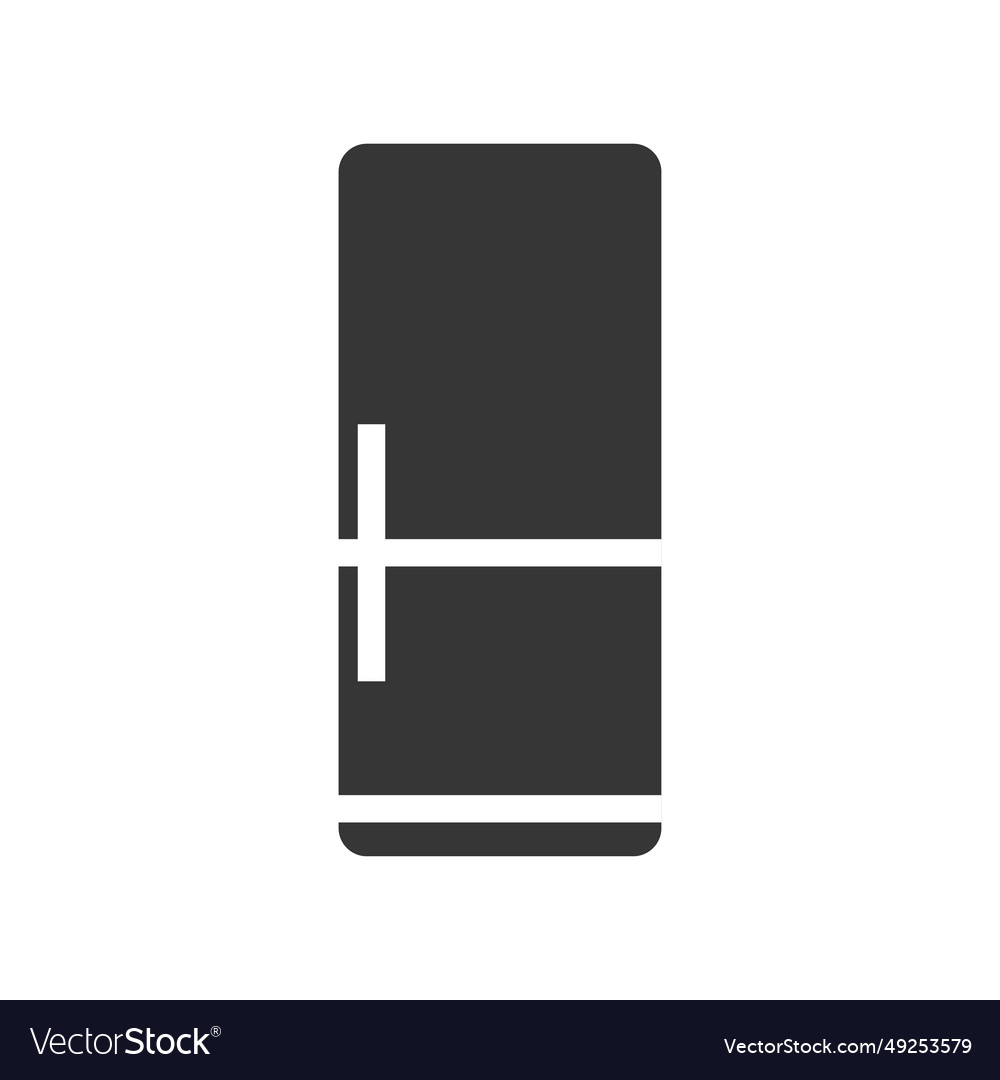 Domestic refrigerator glyph single isolated