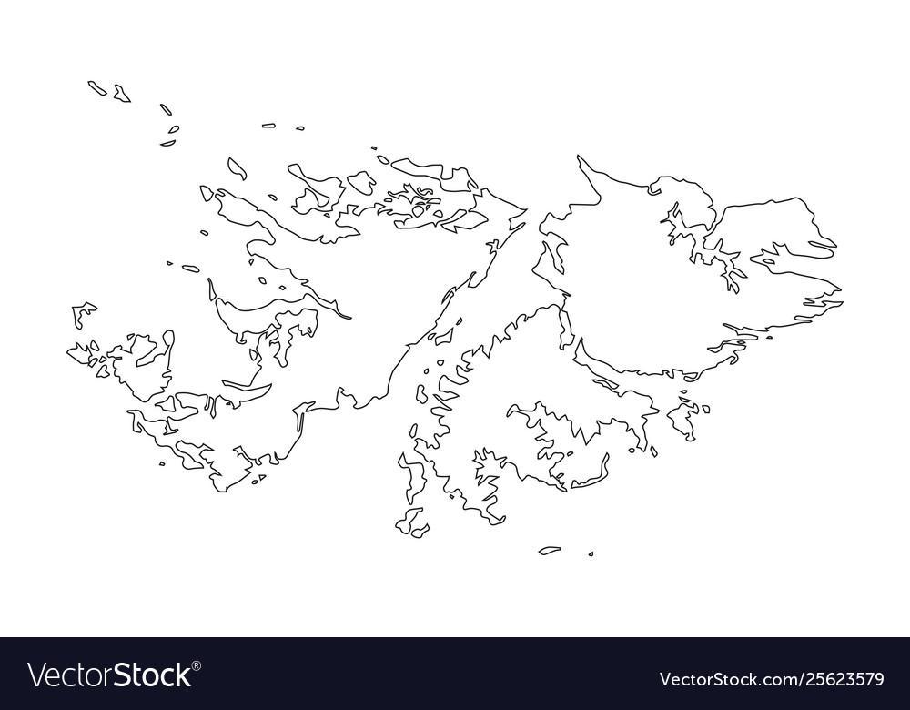 Falkland islands outline silhouette map