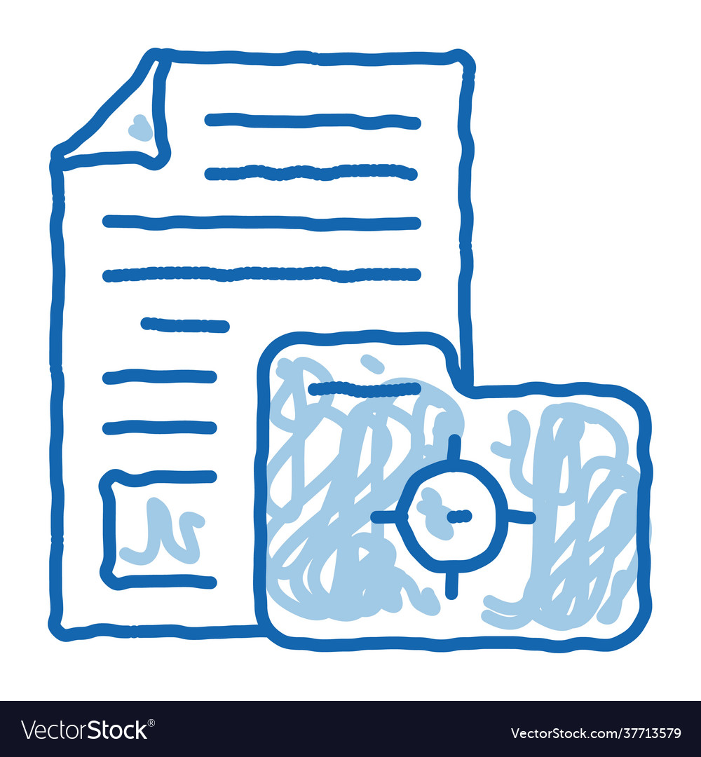 Folder with audit information doodle icon hand