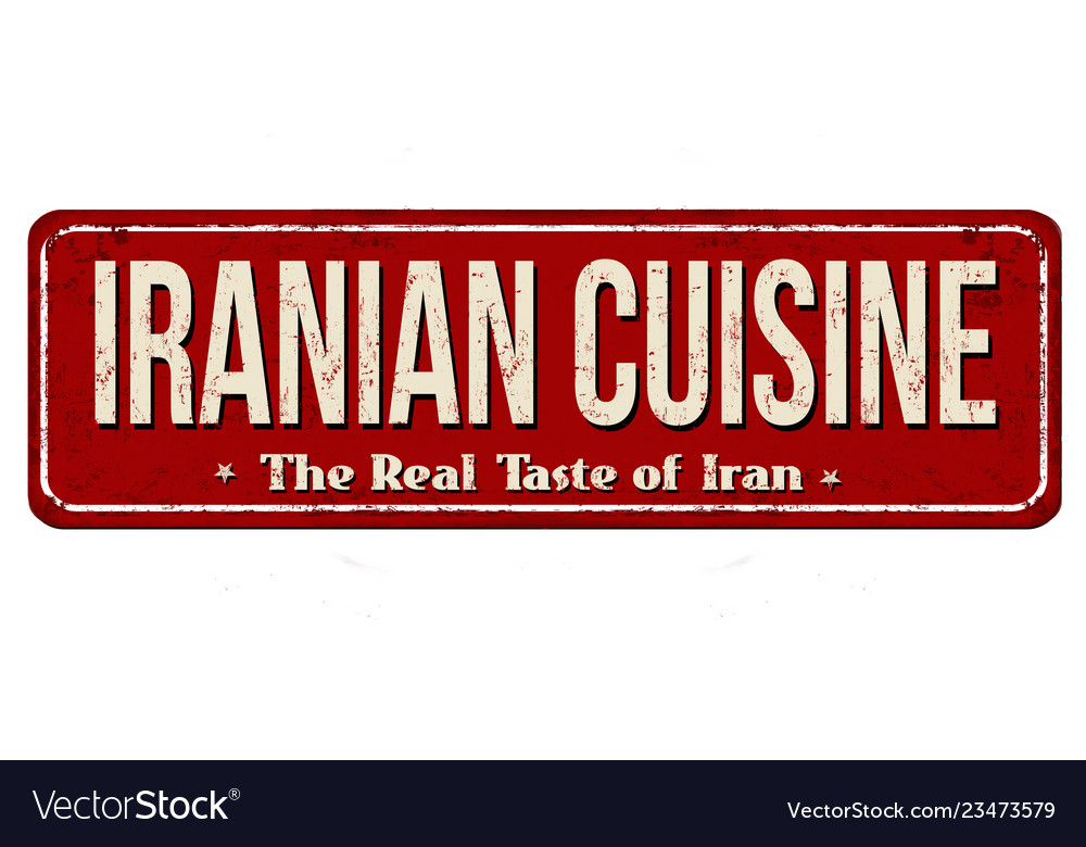 Iranian cuisine vintage rusty metal sign