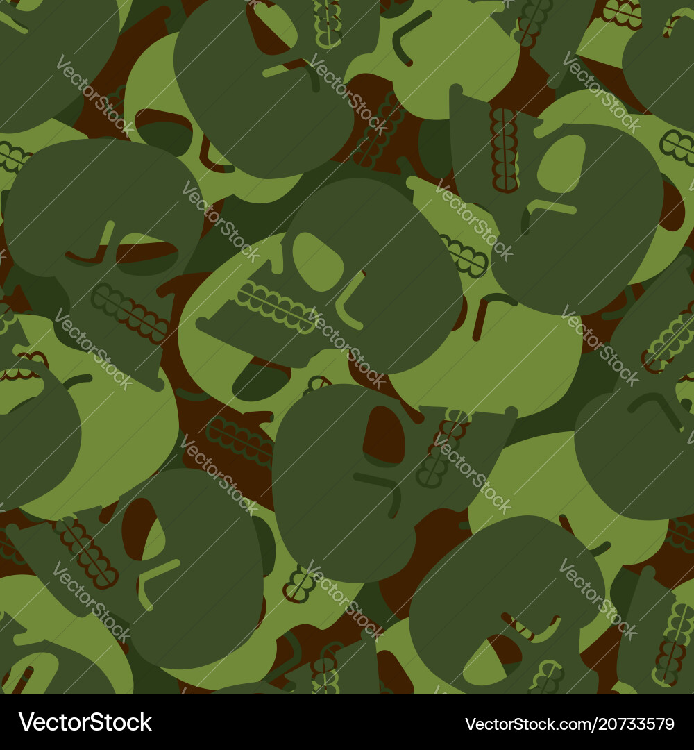 Military texture skull army skeleton seamless Vector Image