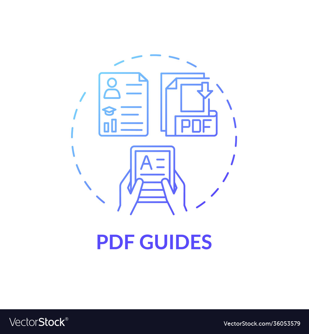 Pdf guides concept icon