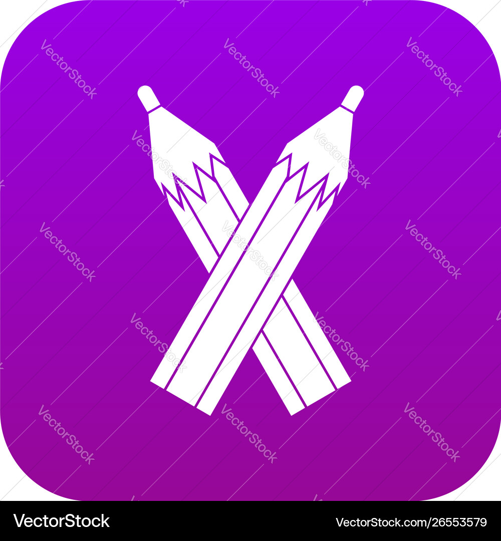 Pencils icon digital purple Royalty Free Vector Image