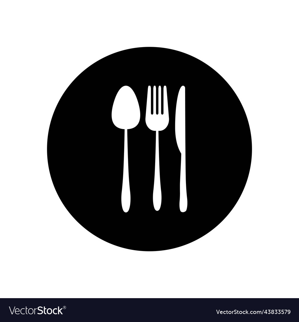 Spoon fork knife logo Royalty Free Vector Image