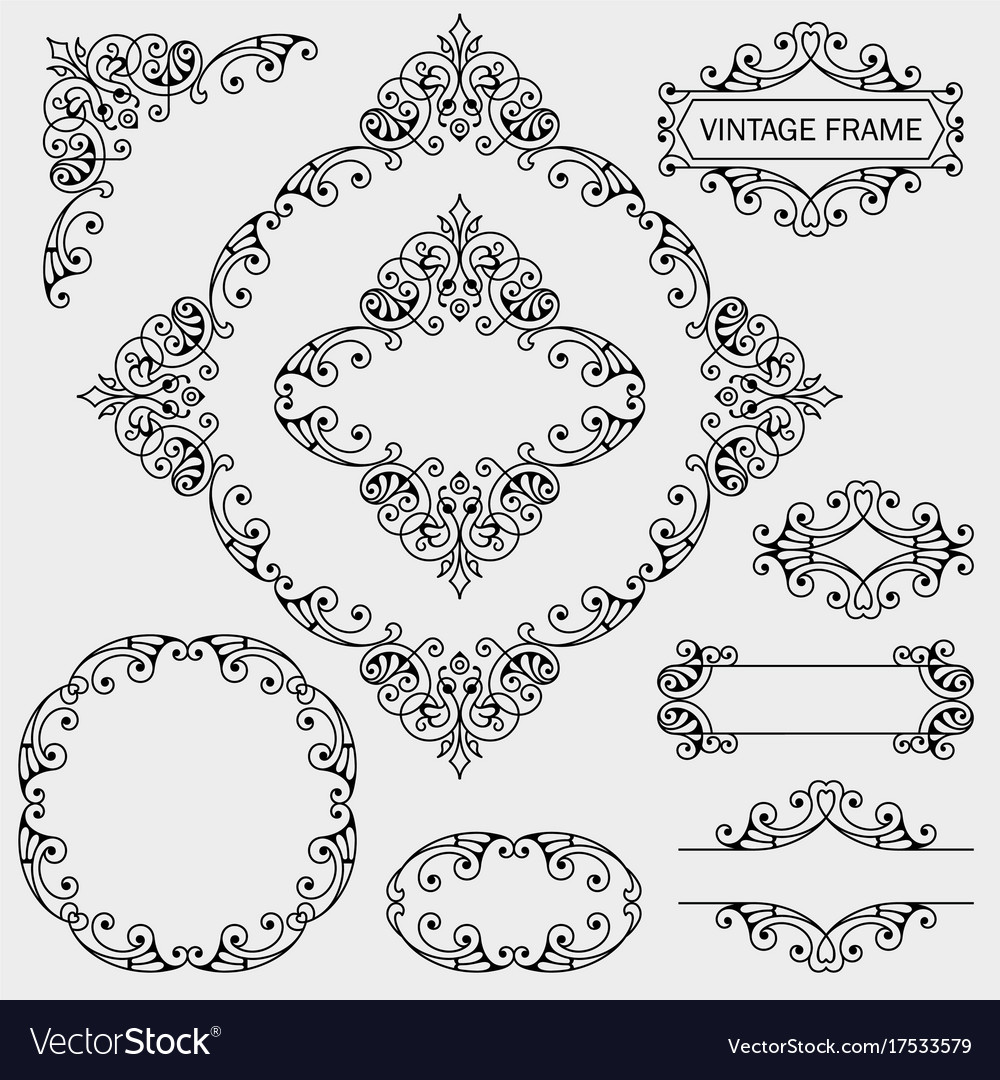 vintage decorative frames set