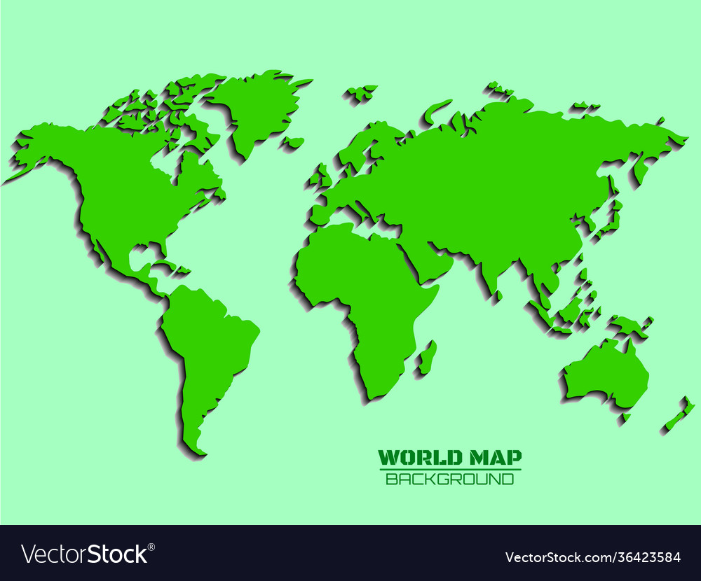 Abstract world map with shadow paper Royalty Free Vector