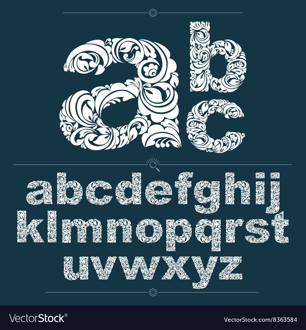 Ecology style flowery font typeset made using Vector Image