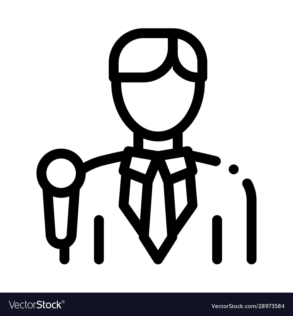 Journalist man icon outline Royalty Free Vector Image