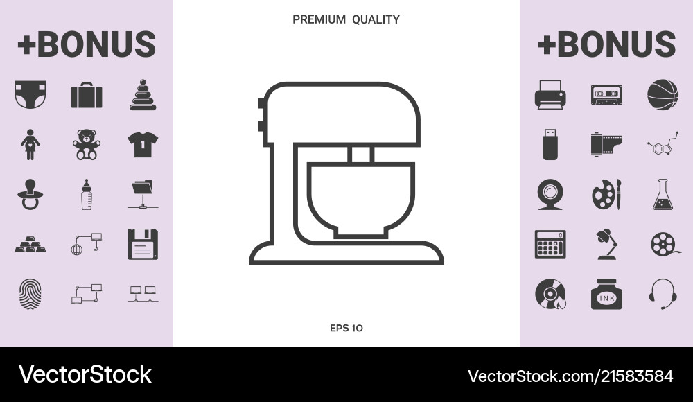 Kitchen mixer linear icon Royalty Free Vector Image
