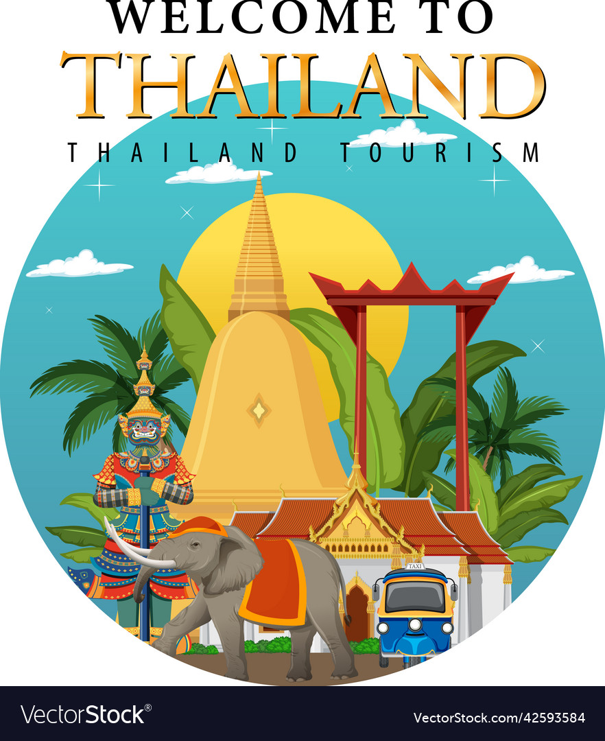 Welcome to thailand banner and landmarks