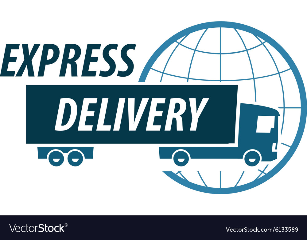 Delivery logo design template truck or Royalty Free Vector