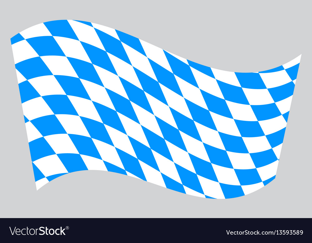 Flag bavaria waving on gray background Royalty Free Vector