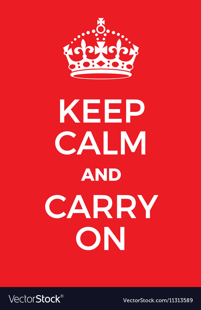 Keep Calm And Carry On Poster Royalty Free Vector Image 