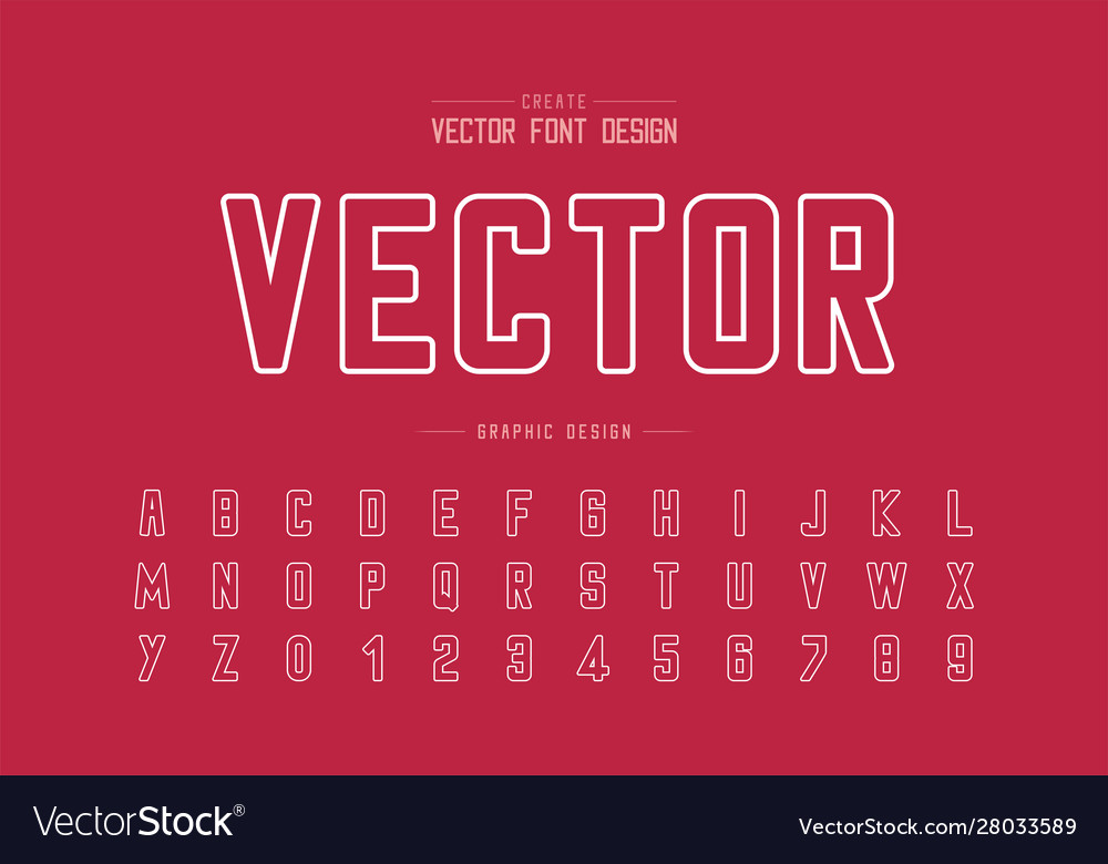 Line Font And Round Alphabet Typeface Letter Vector Image