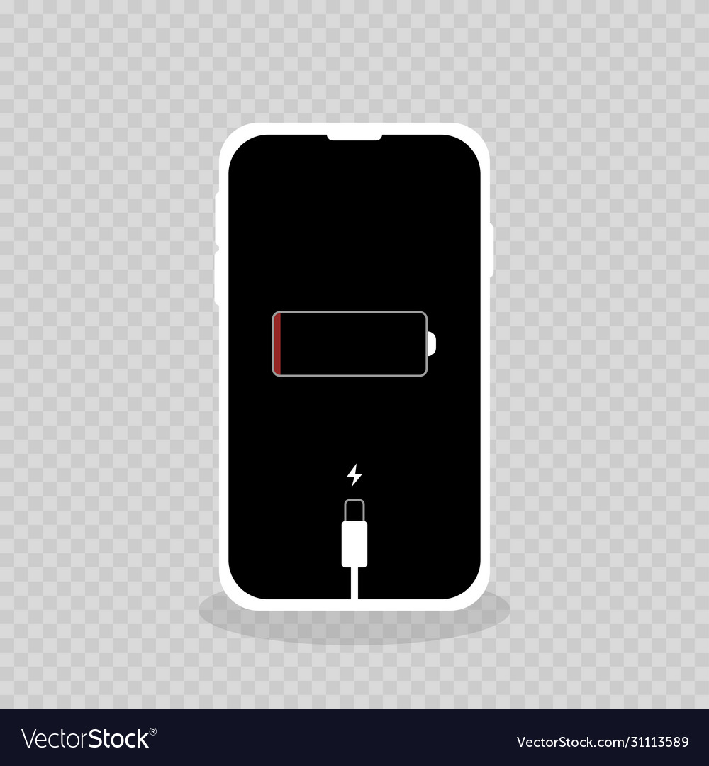 Mobile phone discharged requiring charging Vector Image