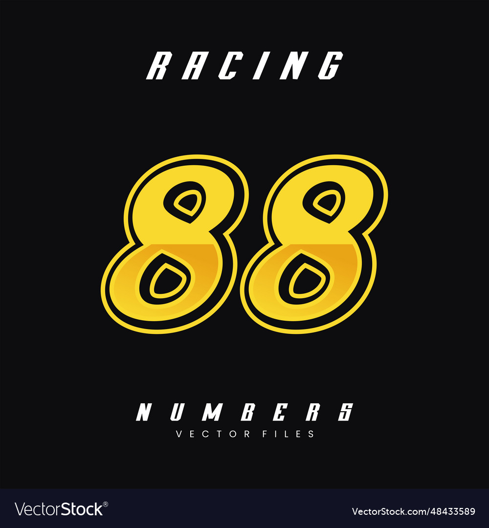 Racing number 88 design template