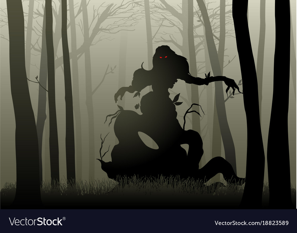 Monster In Dark Room Vector Art & Graphics