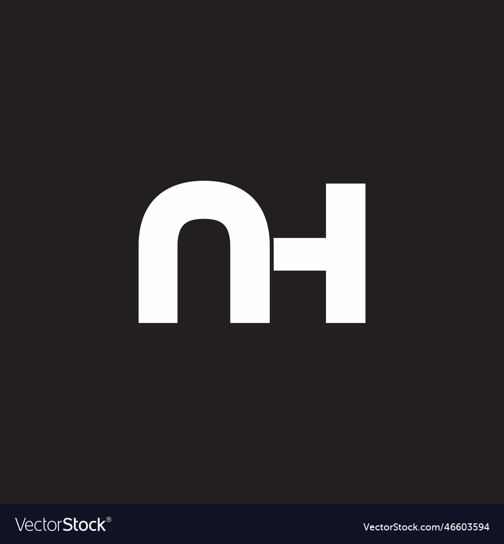 Letter nh simple flat geometric logo Royalty Free Vector