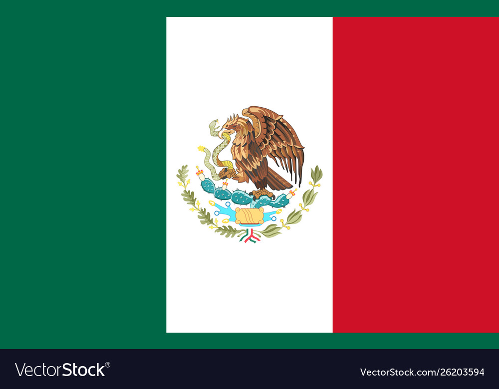 Mexico flag format Royalty Free Vector Image - VectorStock