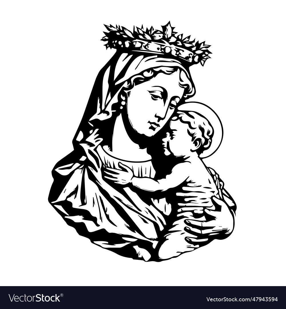 Our lady virgin mary madonna mother of god Vector Image