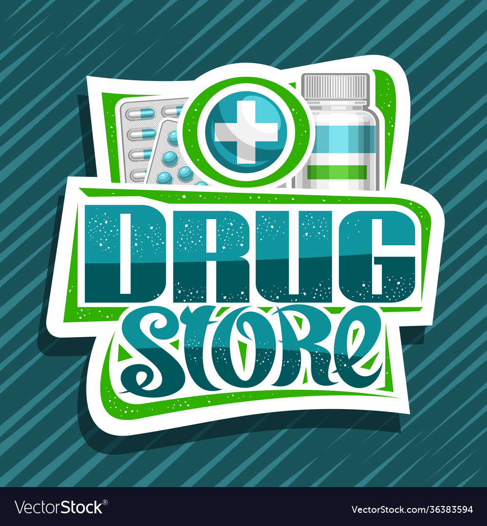 Poster for drug store Royalty Free Vector Image