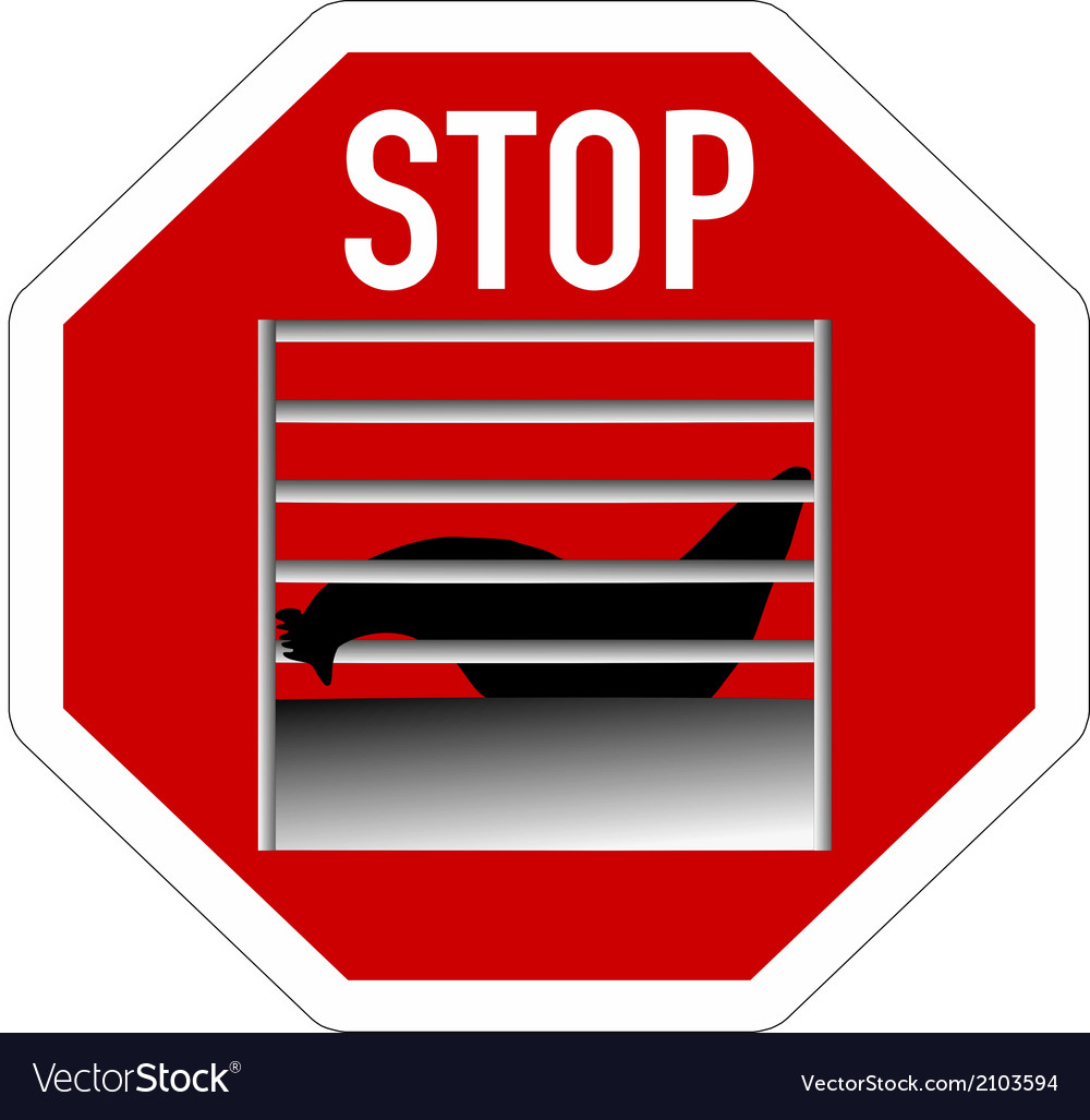 Stop sign caging of hen