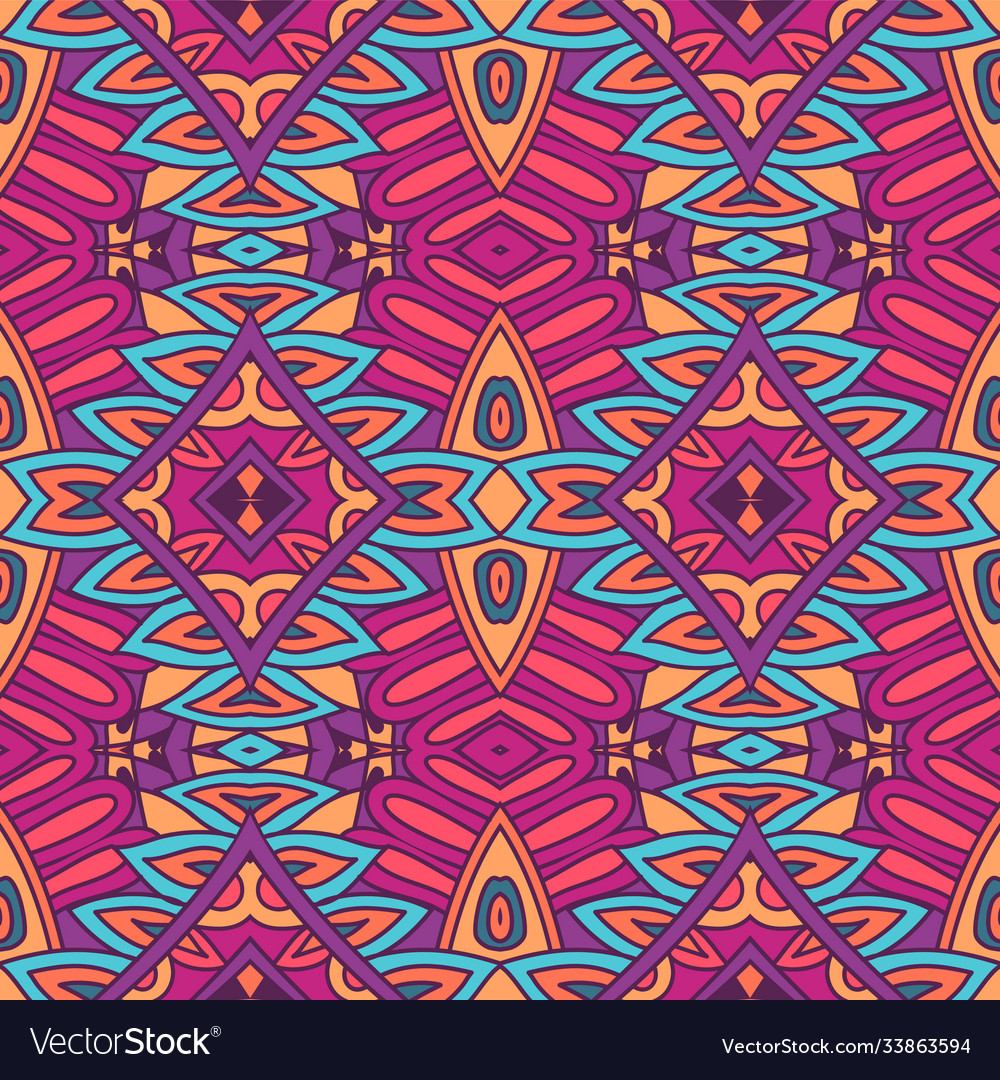 Tiled ethnic boho pattern for fabric abstract Vector Image