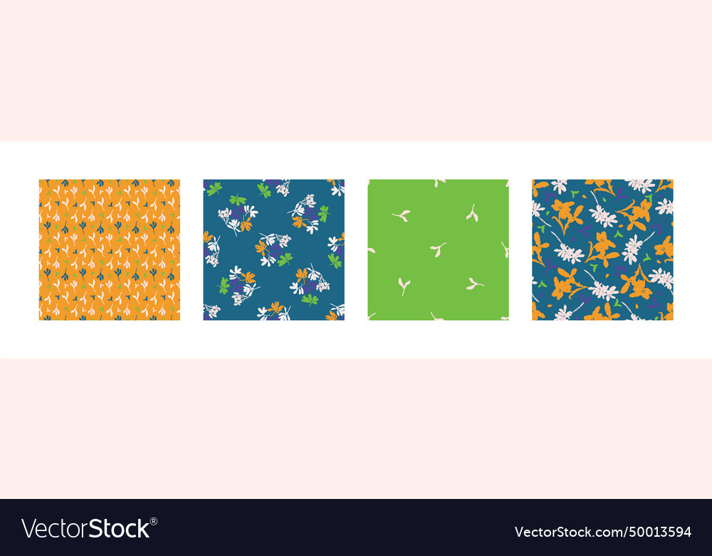 Trendy floral pattern set with organic