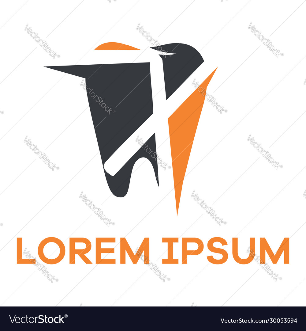 X letter logo design in tooth shape