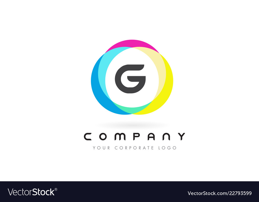 G letter logo design with rainbow rounded colors Vector Image