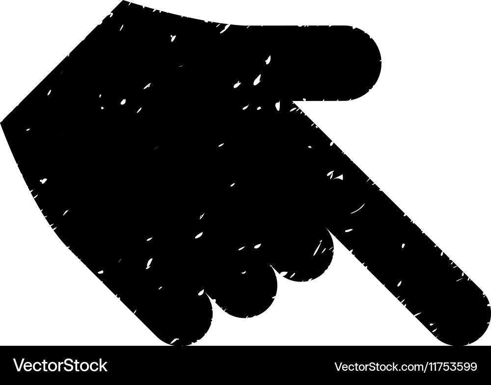 Hand pointer right down grainy texture icon Vector Image
