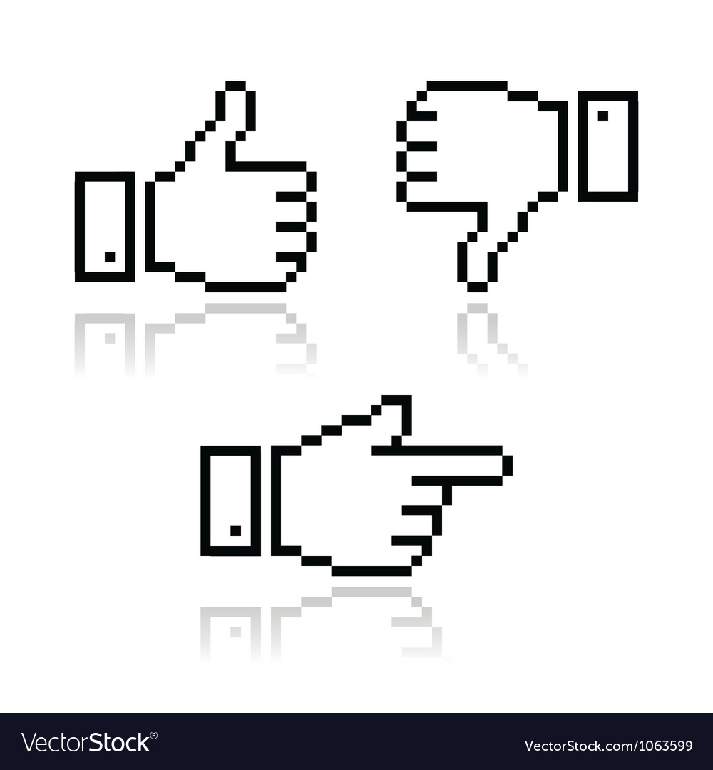 Pixel cursor icons - thumb up like it pointing