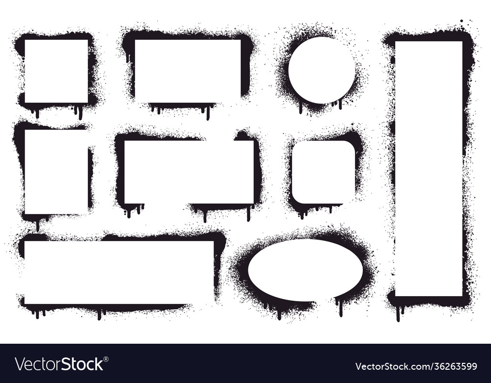 Spray paint frames grunge sprayed texture painted vector image Spray paint frames grunge sprayed texture painted