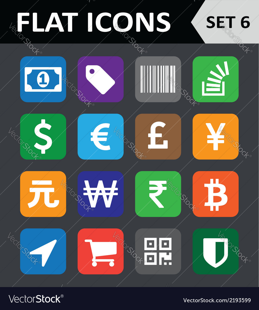 Universal colorful flat icons set 6