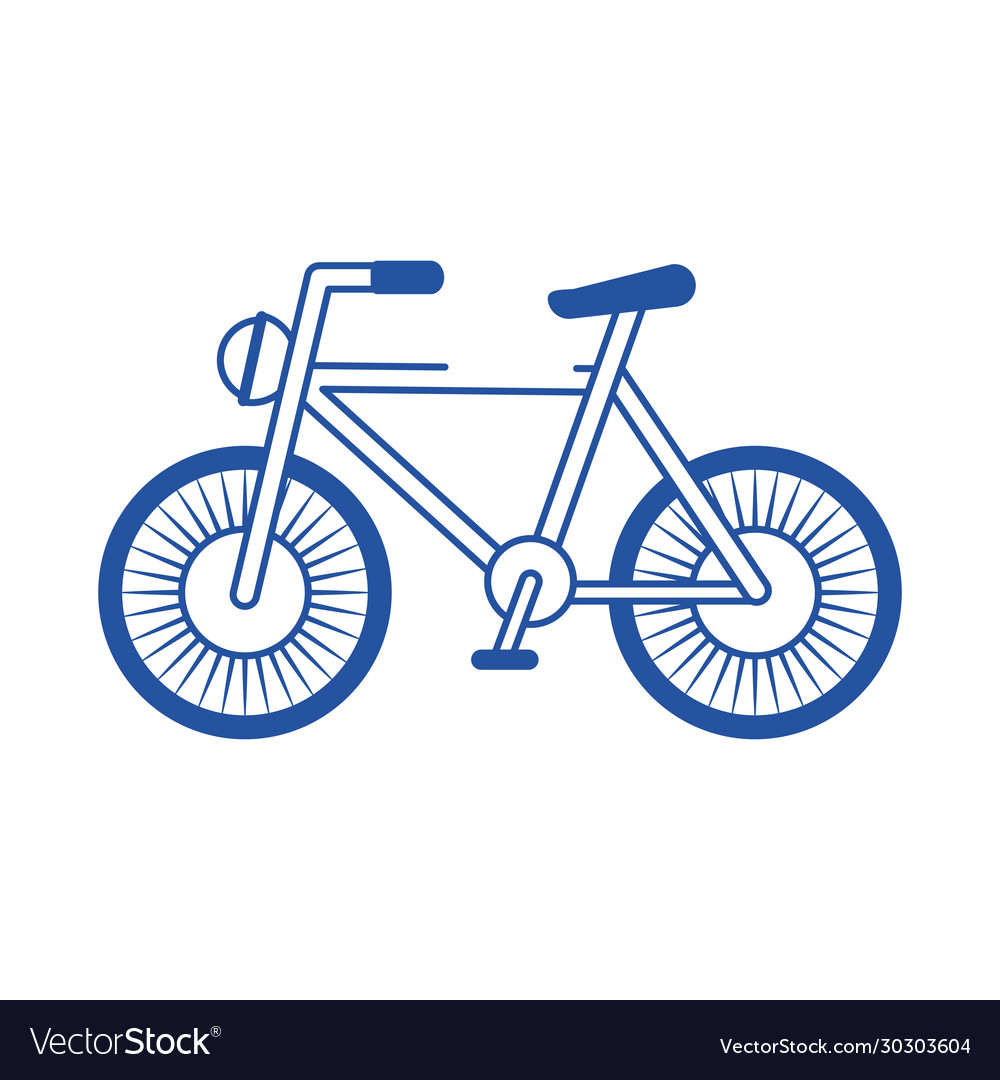 Bicycle vehicle transport recreational blue line Vector Image