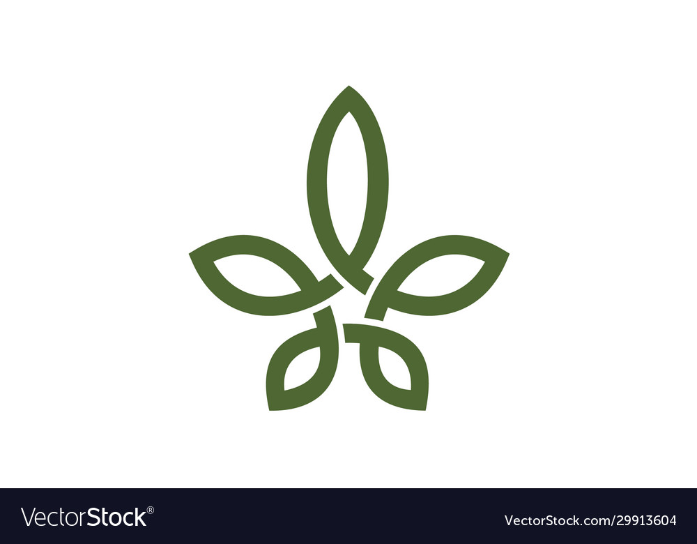 Cbd cannabis marijuana hemp pot leaf knot logo