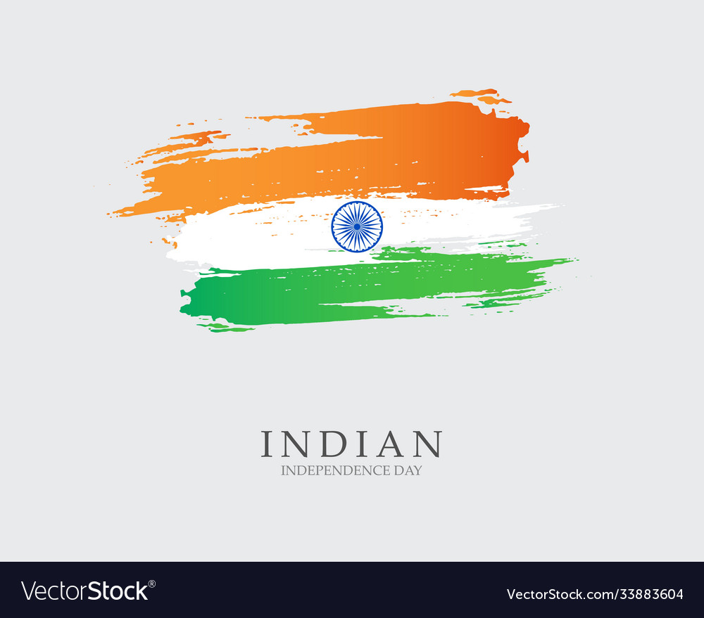 Flag India Brush Strokes Drawn Hand Royalty Free Vector 1518