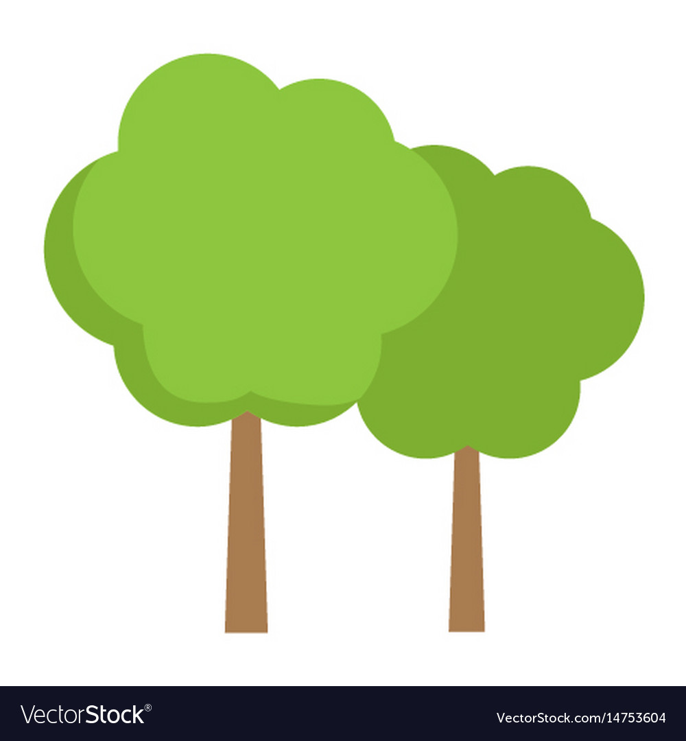 Forest flat icon travel and nature Royalty Free Vector Image