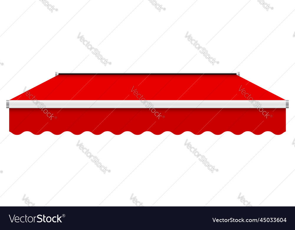 Full red straight awning tent canopy 3d realistic