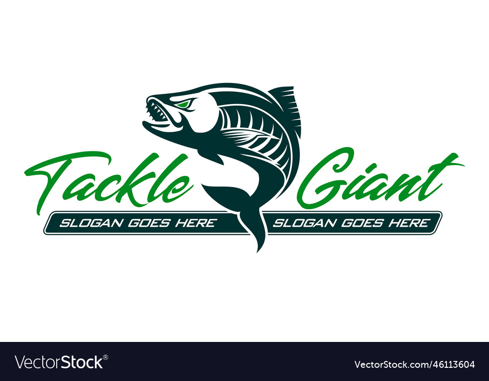 Jumping fish fishing logo design modern template