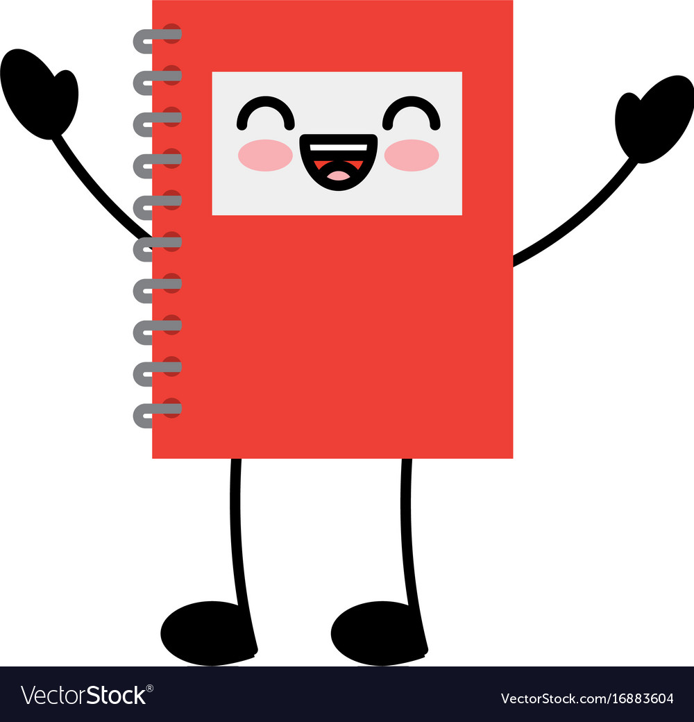 Notebook school kawaii character