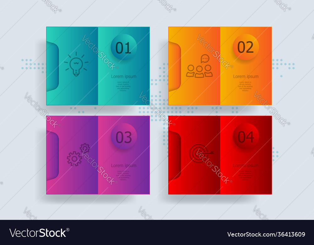 Abstract Infographics 4 Steps With World Map Vector Image Abstract Infographics 4 Steps With World Map Vector Image